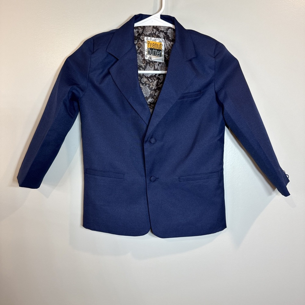 Peanut Butter Collection Joey Boys Blue Suit Jacket Sz 6 Blazer Wedding Holiday